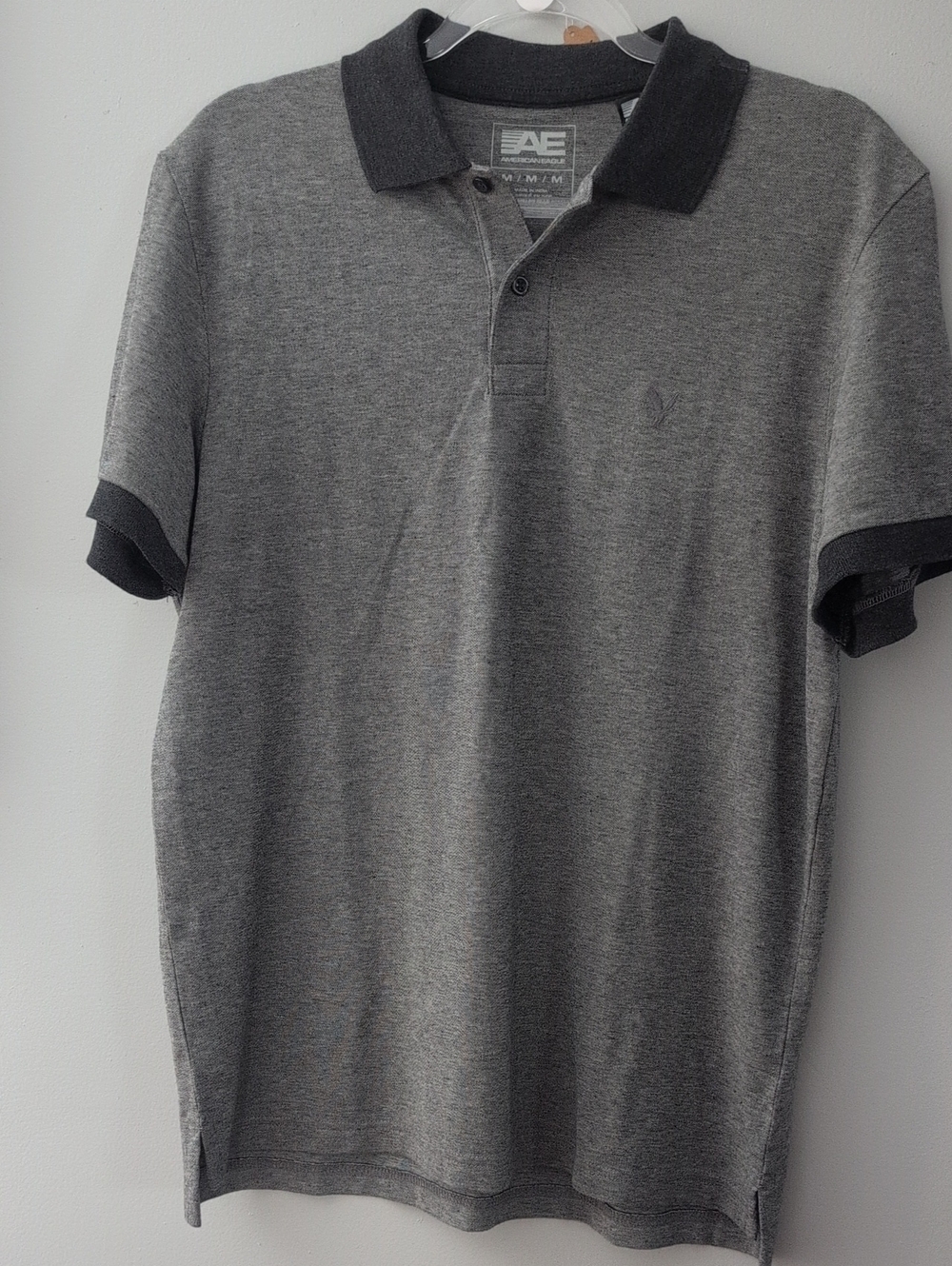 American Eagle Outfitters Gray Polo with Dark Charcoal Trim